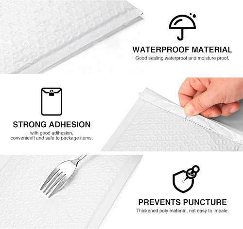 Metronic Bubble Mailers - Waterproof Self-Seal Padded Envelopes 6x10 Inch | Perfect for Shipping Jewelry & Makeup