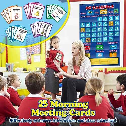 Aizweb Classroom Calendar Pocket Chart,Monthly Calendar for Kid Preschool Kindergarten Classroom Elementary Must Haves,Classroom Decorations Decor,Homeschool Teacher Supplies,Back to School Supplies