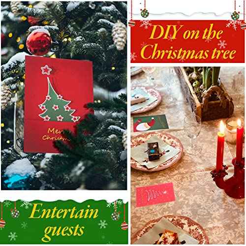 Crtiin 240 Set Christmas Cards 2025 Holiday Greeting Cards with Envelopes Stickers 6 Designs Assortment Bulk 5.9 x 3.9 Inches Merry Christmas Xmas Festive Atmosphere(Classic)