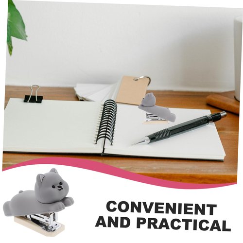 CAXUSD Cute Dachshund Design Mini Stapler Desktop Storage for Office School and Home