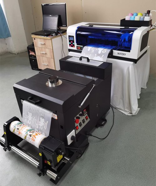 WJTZXY A3 Plus XP600 DTF Printer with Shaking Dryer Machine,Stable, Colorful,Include 5x500ml Ink & Film and Powder