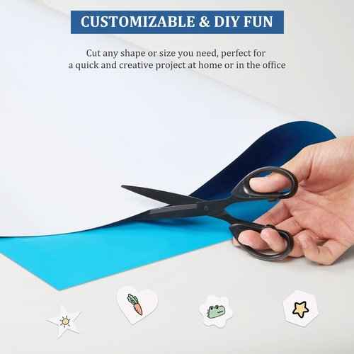 2 Pieces Magnetic Dry Erase whiteboard Paper with self Adhesive Backing Adhesive, 24“ x 18”, Easy to Write and Clean, for Kids Home playroom Office, Peel and Stick Wallpaper.