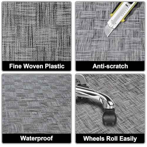 AiBOB Office Chair Mat for Hardwood Floor & Tile Floor, 53" x 45"Heavy Duty Computer&Desk Chair Mat for Rolling Chairs, Hard Floor Protector for Home Office
