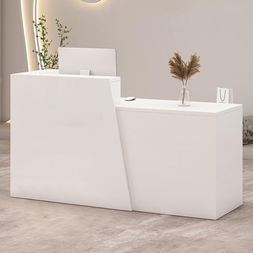 IEHFDCA Retail Reception Desk with Storage, Modern Checkout Counter for Store, Anti-Scratch Front Desk for Salon, Boutique, Cafe – Easy Assembly B 45.3" x 16.5" x 39.4"