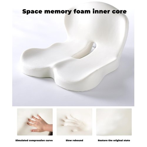 Memory Foam L-Shaped Integrated Seat Cushions, Car Seat Ergonomic Design,Back Support Memory Foam Seat Cushion for Office Chair (Black)
