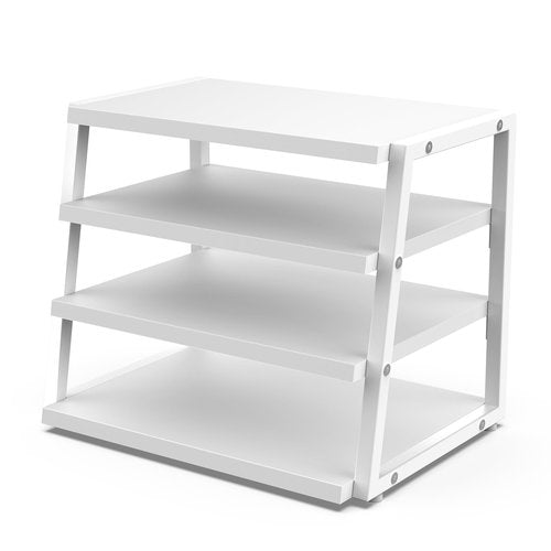 Fenge Desk Shelf Organizer, 4 Tier Desktop Shelf, Wood and Metal Office Shelves, Corner File Organizer for Office Supplies, Top of Desk Organizers and Accessories