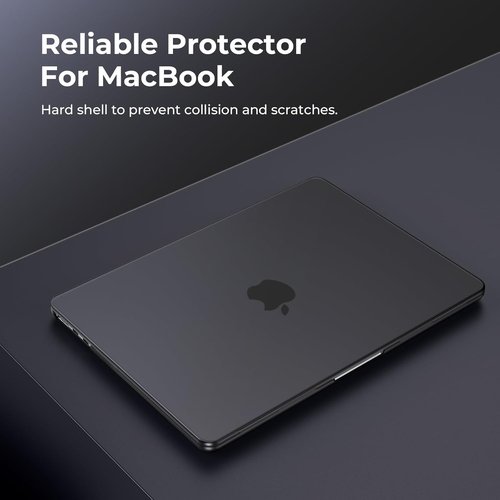 EooCoo MacBook Air 15-Inch Case - Durable Hard Shell with Keyboard Cover & Screen Protector | Matte Black