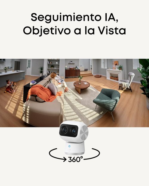 Eufy Security 4K Indoor Camera S350 - Dual Cameras, 8x Zoom, 360° Coverage, AI Auto-Tracking & Detection