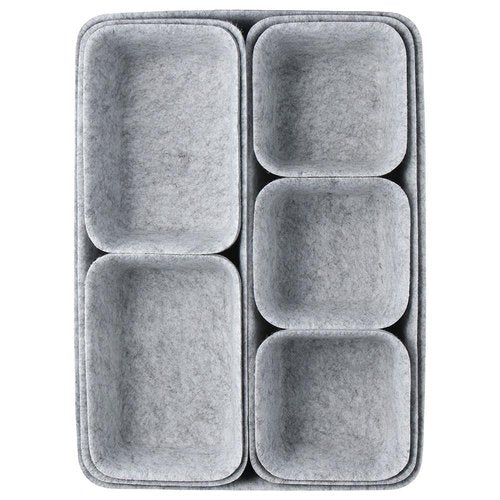 dohobby Light Gray Felt 8-piece Set of Office Makeup Table Forming Storage Box Organizing Storage Box