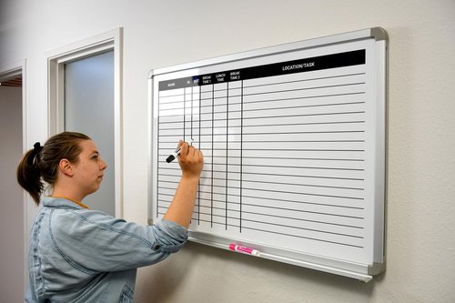 Regine Switzerland Dry-Erase Scheduling Whiteboard - 36" x 24" | Ideal for Lunch and Break Planning