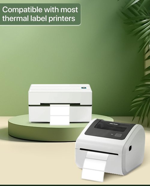 2×1 Inch Thermal Labels Sticker, 50.8mm x 25.4mm Direct Square Self-Adhesive Multi-Purpose Label Paper for Business with Perforation Line White 1000/Roll