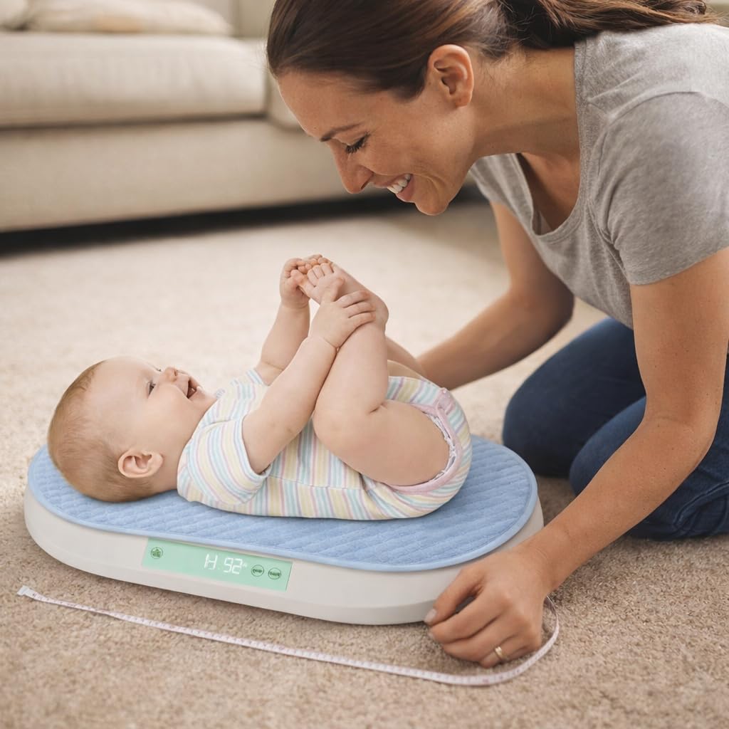 Smart Weigh Baby & Pet Scale Kit - Digital Infant Weighing Scale with Measuring Tape | 88 lb Capacity, 5 Units Display