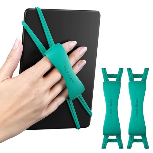 2 Pack Comfortable Hand Strap for Kindle and Tablets, Kindle Accessories for Reading in Bed, Secure and Lightweight Grip Holder for 4.7-8" Tablet/Paperwhite/Kobo/Oasis/E-Book/Phone (Jade)