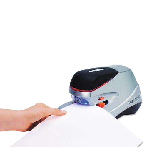 S7048210 ACCO Optima 70 Electric Stapler, 70-Sheet Capacity, Black/Silver