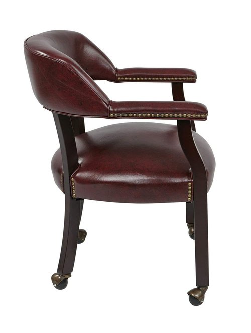 Office Star Traditional Guest Chair with Wrap Around Back and Casters