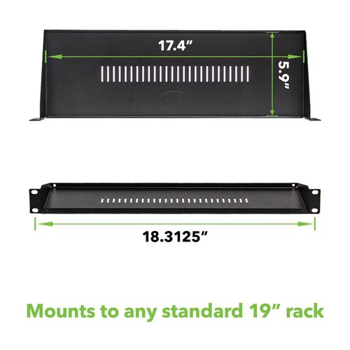 NavePoint Rack Mount Keyboard Shelf Shelves 19 Inch 1U Black 6 Inches (150mm) deep - Black
