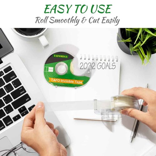 Invisible Tape, Clear, 24 Packs Writable Frosted Transparent Tape for Handmade Home Office Supplies Back to School 7/10 X 800 Inches