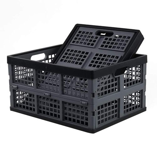Ortodayes Flat Crate Collapsible, Collapsible Storage Crates Plastic, Set of 3