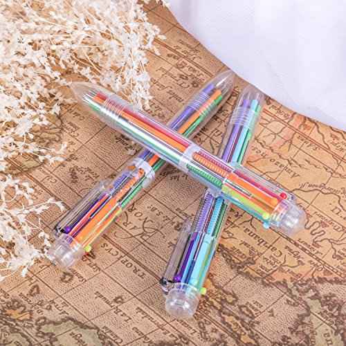 favide 6 Pack 0.5mm 6-in-1 Multicolor Ballpoint Pen,6-Color Retractable Ballpoint Pens for Office School Supplies Students Children Gift,Kids Party Favors (6)