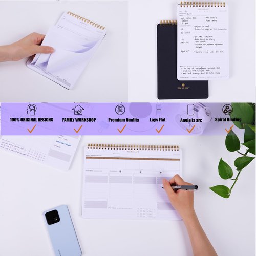 Productivity Notepad Suite - Bestselling Set Of 3 Notebooks, Including Weekly Planner, Goal Setting & 1:1 Meeting Notes- Keep Your Daily Projects, Clients, Meal & Responsibilities Organized
