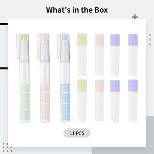 Glue Stick Refills for Pen-Style Adhesive, 11 Packs Replacement Cartridges, Grid Pattern Design, Pastel Colors, Compatible with Standard Pen-Style Glue Applicators