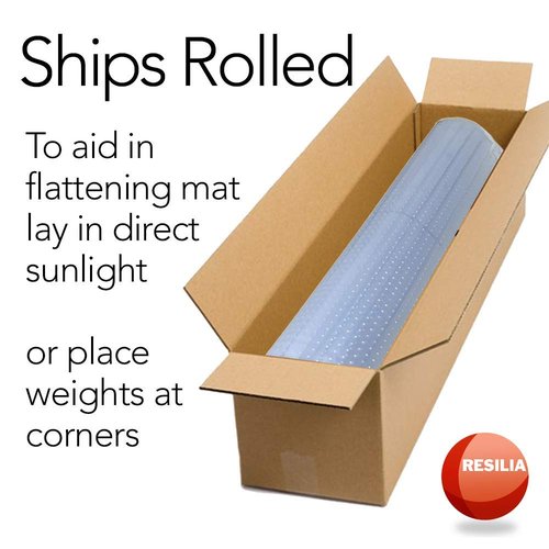 RESILIA Office Desk Chair Mat - for Low Pile Carpet (with Grippers) Clear, 46 Inches x 60 Inches, Made in The USA