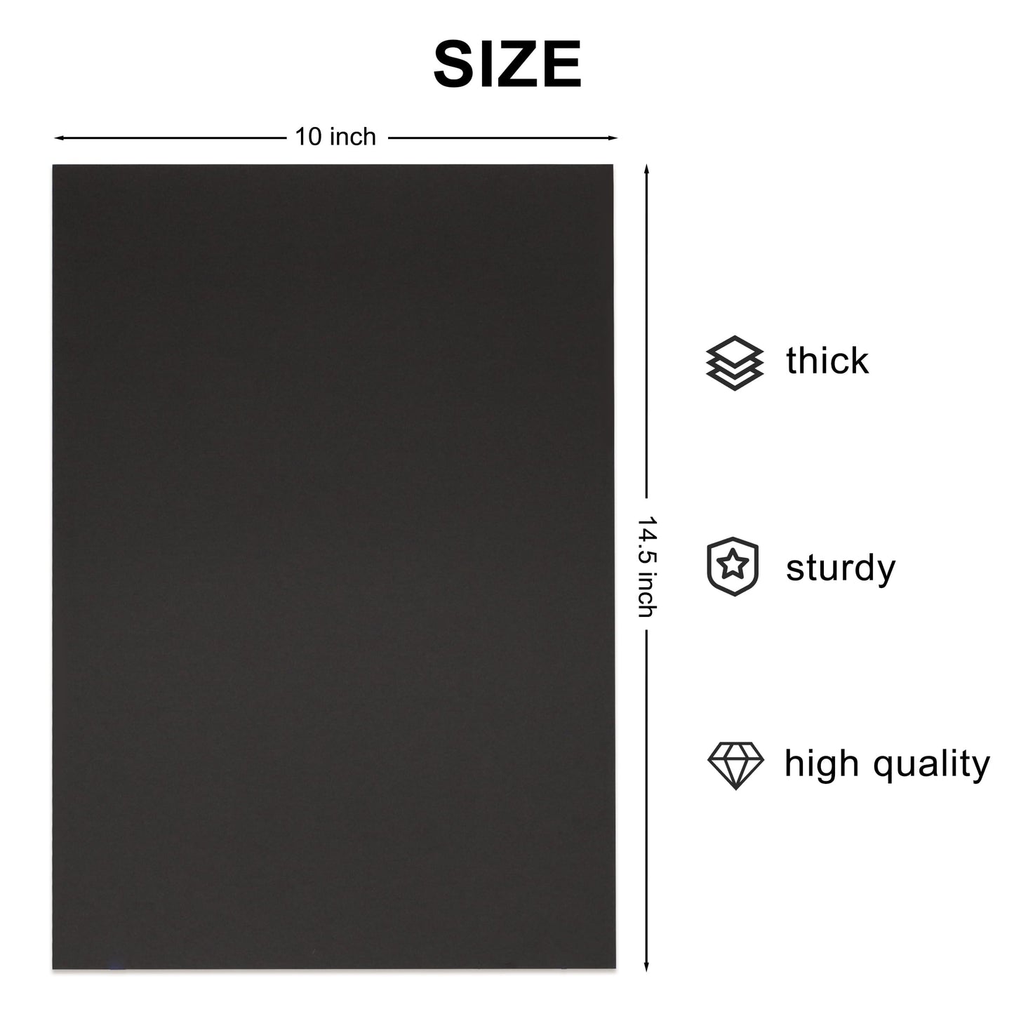 Sonjade Scrapbook Supplies Colored Cardstock Poster Board Crafts Construction Paper, 10 Sheets, 10 x 14.5 Inch (Black)