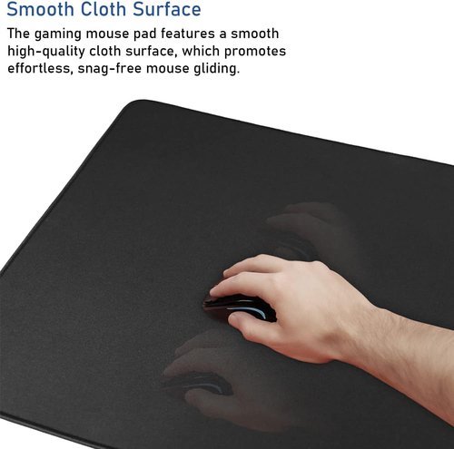 Large Gaming Mouse Pad by [Brand Name] - Durable Non-Slip Rubber Base, Waterproof | 31.5x15.7 Inches - Black
