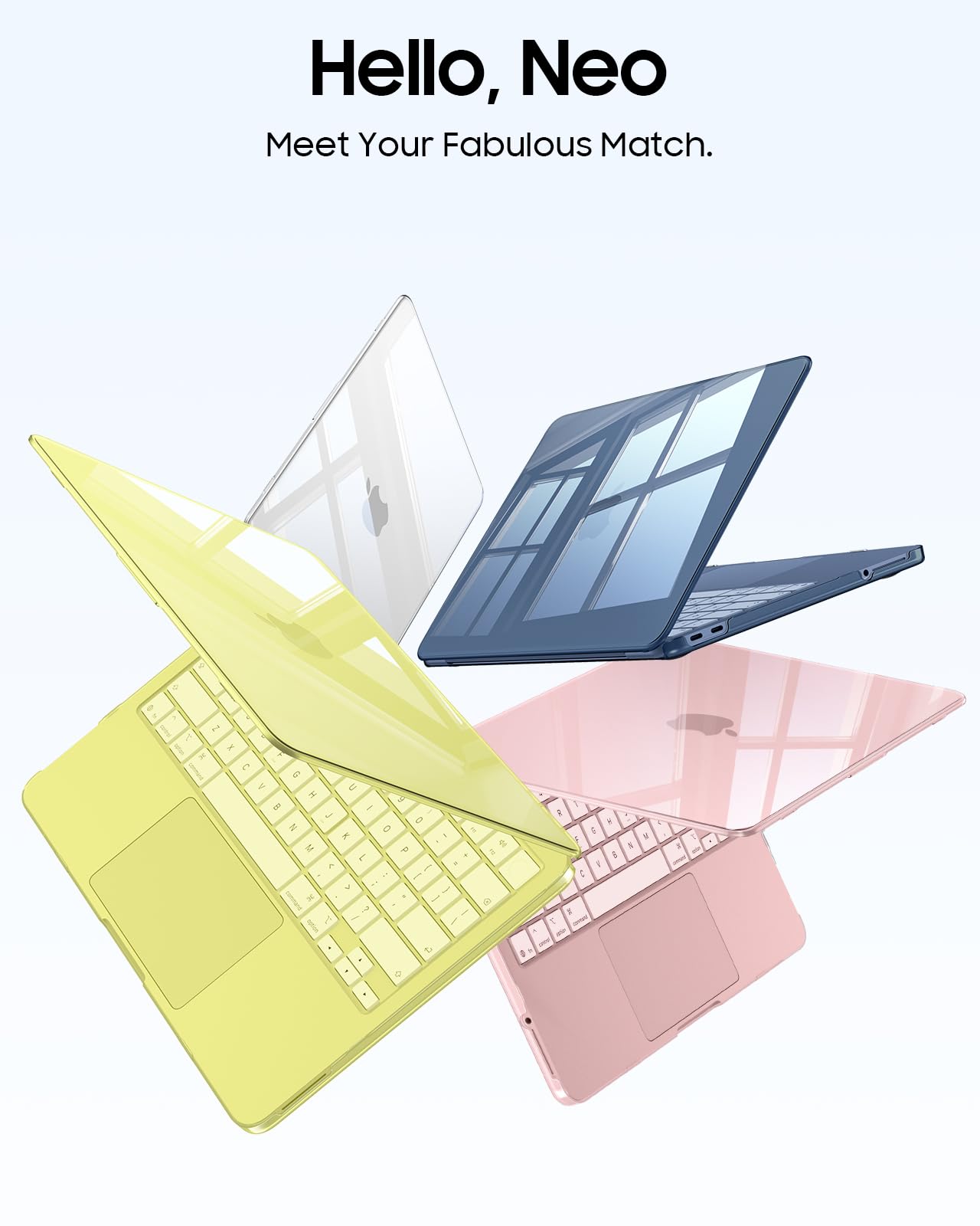 Fintie Case for MacBook Neo 13 Inch A3404 (2026 Release) - Protective Ultra-Thin High Transparency Snap On Hard Shell Cover for MacBook Neo 13" with A18 Pro Chip (Crystal Blush)