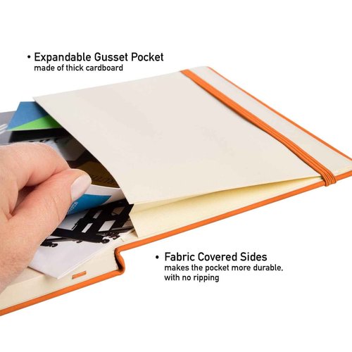 Simply Genius Orange A5 Hardcover Dotted Grid Notebook - 20 Pack, 192 Pages - Water-Resistant Leatherette Notebook - Bulk Dotted Journal Multipack - Grid Paper Notepad