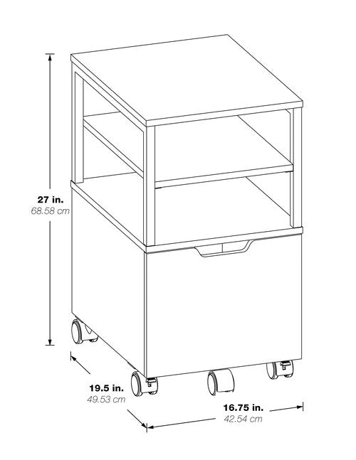 OSP Home Furnishings Contempo Mobile Cart, Ozark Ash