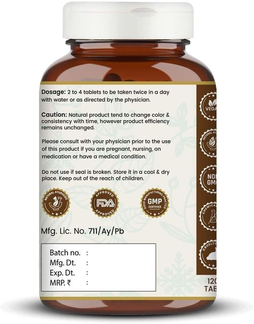 Arogyavardhini Vati Tablets - Ayurvedic Herbal Supplement for Daily Wellness - 120 Tablets