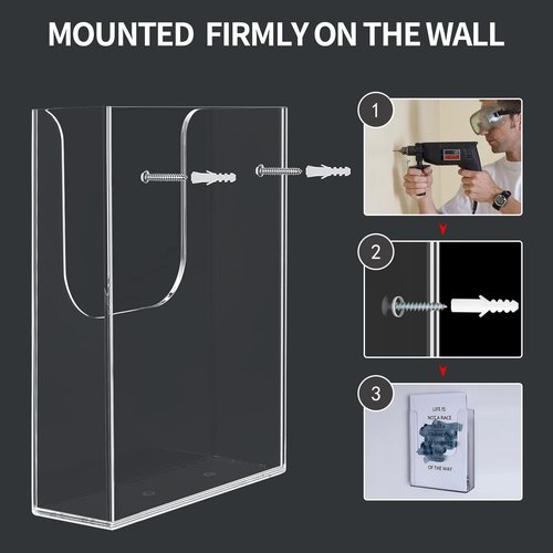 zavekia Brochure Holder Wall Mount ,6 x 9 Inches Acrylic Brochure Holder brochure display stand, Clear flyer holder pamphlet holder Literature Holder, Mail Holder For Wall (6 x9 in / 10 pack)