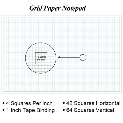 Engineering Graph Paper Pads, 11x17 Quadrille 25 Sheets/50 Pages Grid Paper for Drafting, Engineering, Blueprint Drawing, 4x4 Blue Quad Rule, 100gsm White Paper