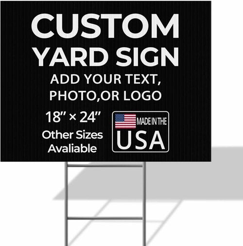 Custom Yard Sign with Stake - 18x24 Personalized Outdoor Sign for Events & Birthdays - Durable Weatherproof Plastic