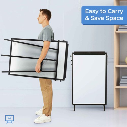 M&G Dry Erase Board with Stand, Magnetic Portable Standing Whiteboard Easel with Adjustable Height for Office Display School Classroom Teaching, 36x24in, Black