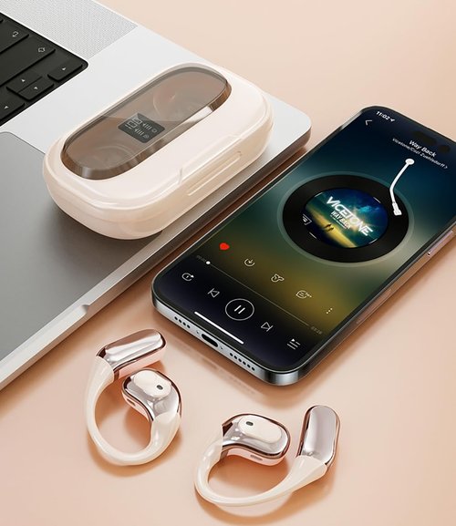 Ai Translator Earbuds Translation Headphones Real-Time 144 Languages with Online & Offline Adjustable Ear-Hook 36H Playtime Perfect for Travel & Business