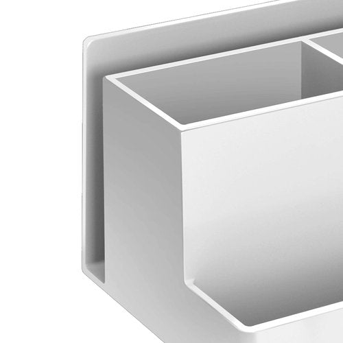 Acrimet Desktop Organizer - Multi Organizer Caddy Holder for Office, Home and School use (Plastic) (White Color)