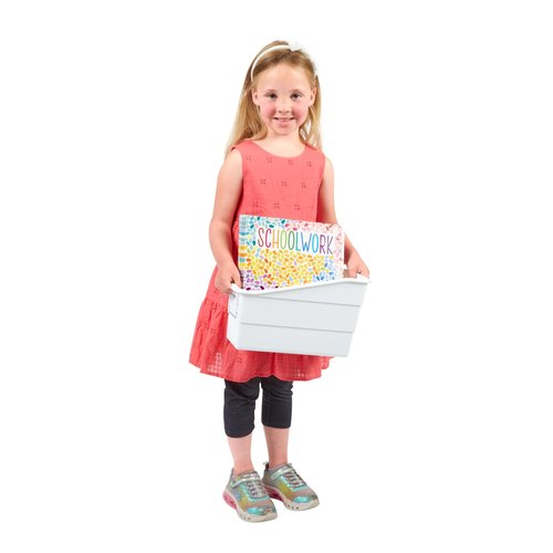 Really Good Stuff Durable Book and Binder Holder - 6pack, White Color, 5 ?" x 12 ?" x 7 ?", Classroom Organization, Storage Solution, Sturdy and Versatile