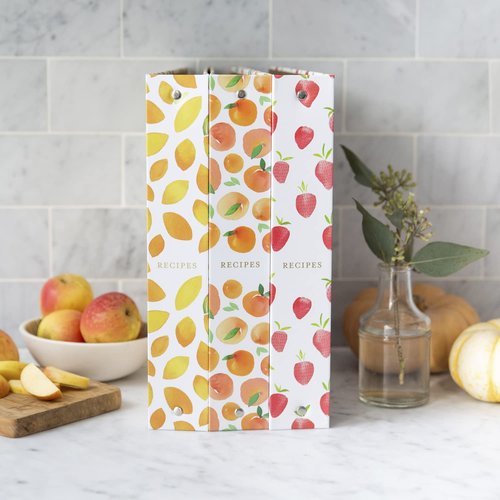 Jot & Mark 8.5" x 11" Sturdy 3 Ring Recipe Binder with Spill-Proof Clear Binder Sleeves Sheet Protector, 30 Dual-Sided Recipe Card Pages for Written & Printed Recipes, Tabbed Dividers, Peach Dream