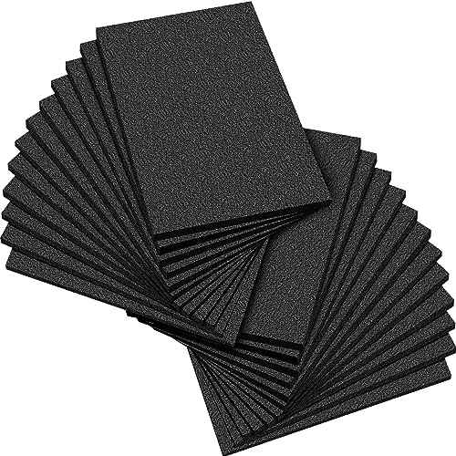 Frienda 24 Pcs 12" x 8" x 0.5" Polyethylene Foam Sheet 1/2 Inch Thick Firm Black Foam Padding PE Packing Pieces Inserts for Cases Craft Shipping Moving