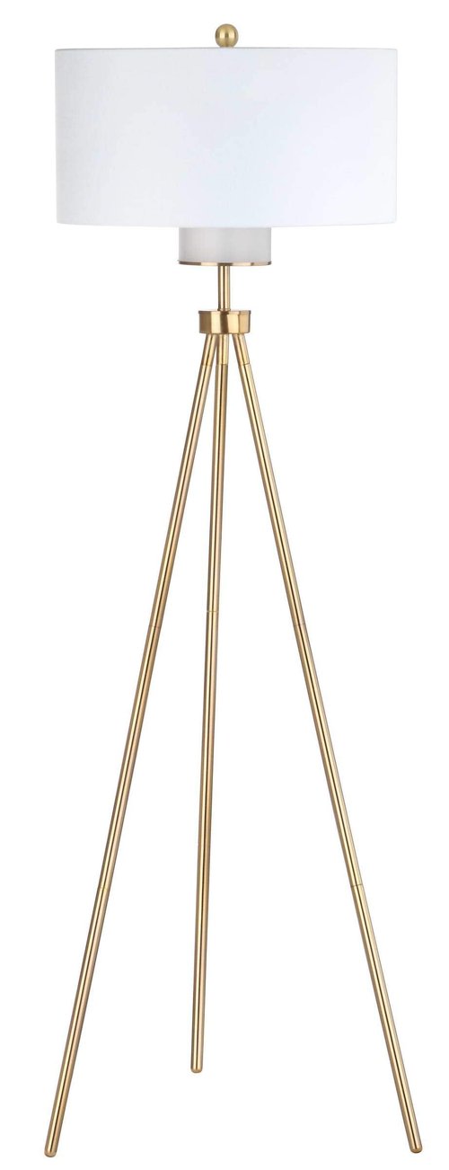 Safavieh Lighting Collection Enrica 66" Brass and Gold Floor Lamp
