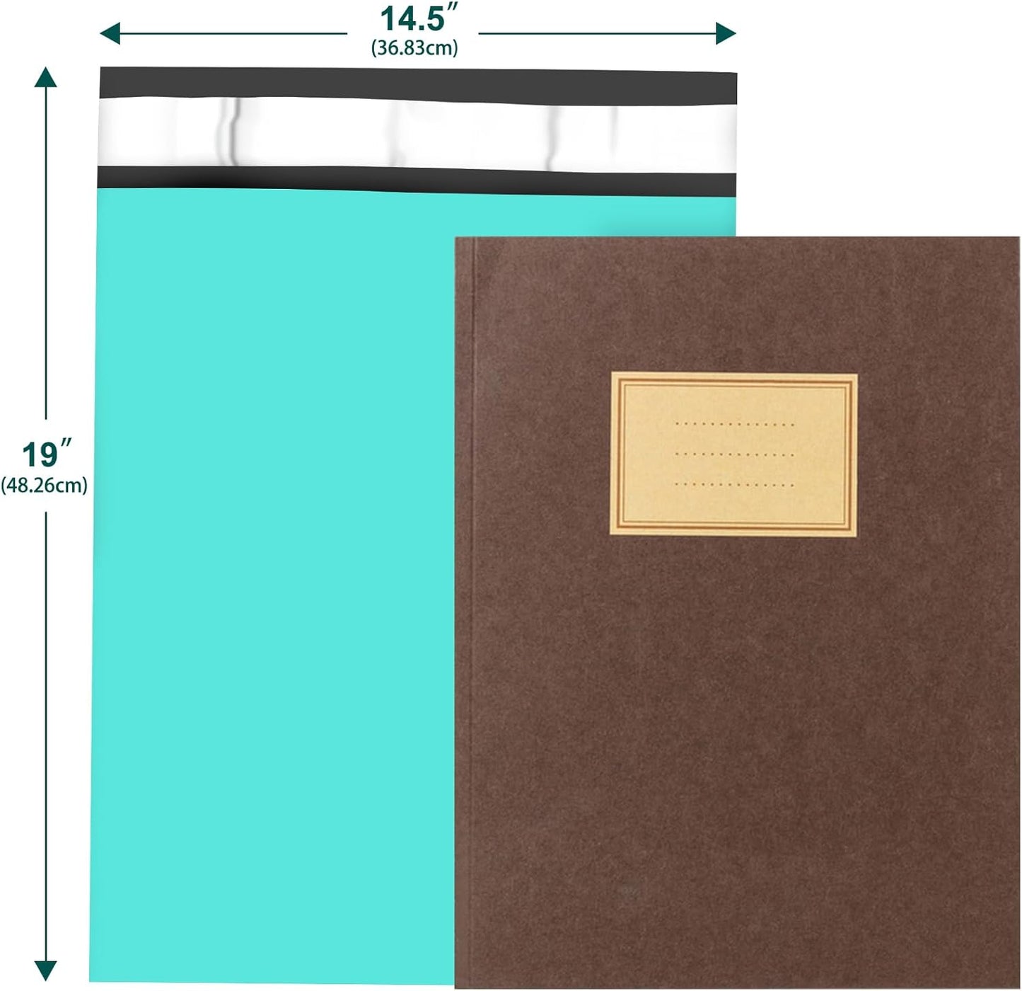 Skiennix Poly Mailers - Large 14.5x19 Shipping Bags | 100 Pack, Waterproof & Tear-Proof, Self-Seal (Teal)