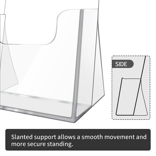 zavekia Acrylic Brochure Holder,6 packs Thicker Countertop Literature Holder Plastic Flyer Display Stand for Magazine (6 packs)