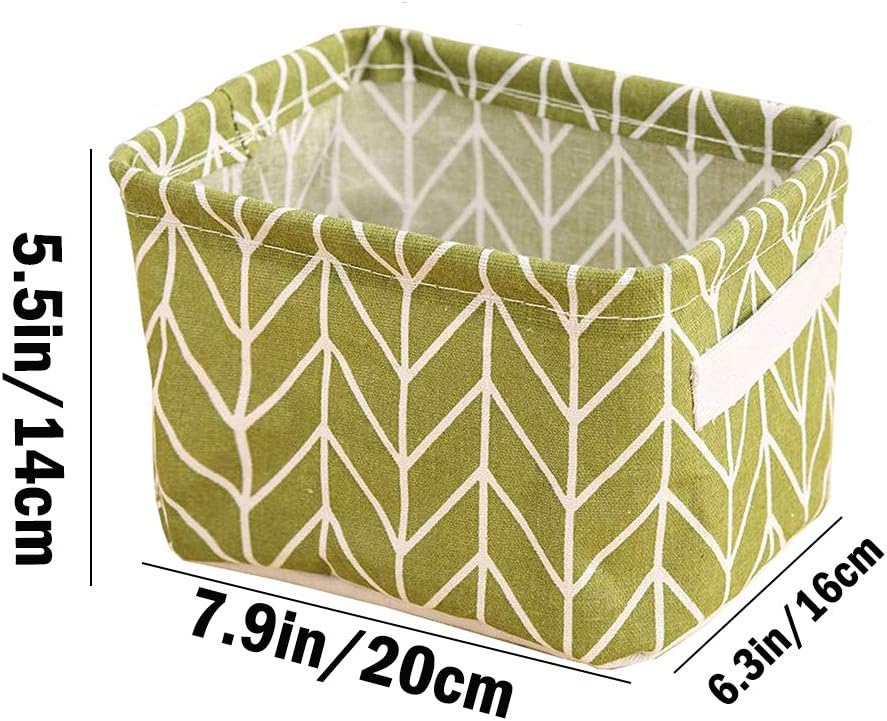 Tamicy Mini Storage Baskets - Versatile Canvas Organizers for Makeup, Books & Toys | Pack of 5, 8x6x5.5 Inch