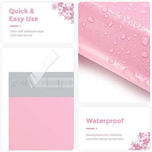 Metronic Poly Mailers - Large 19x24 Inch Shipping Bags | 500 Pcs Light Pink Packaging for Clothes