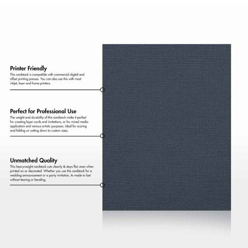 LUXPaper 8.5" x 11" Cardstock | Letter Size | Nautical Blue Linen | 100lb. Cover | 250 Qty