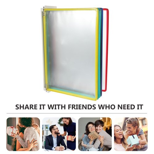 NUOBESTY Transparent Wall Hanging File Organizer – 10-Page Flip File Folder, Clear PVC Document Holder for Space-Saving Office, School, Home Storage