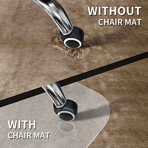 SHAREWIN Chair Mat for Carpeted Floor with Lip,47''¡¿36'' PVC Carpet Protector for Low Pile Carpets Heavy Duty Effective Grip Anti-Slip,Won't Crack,Easy to Clean for Office and Home