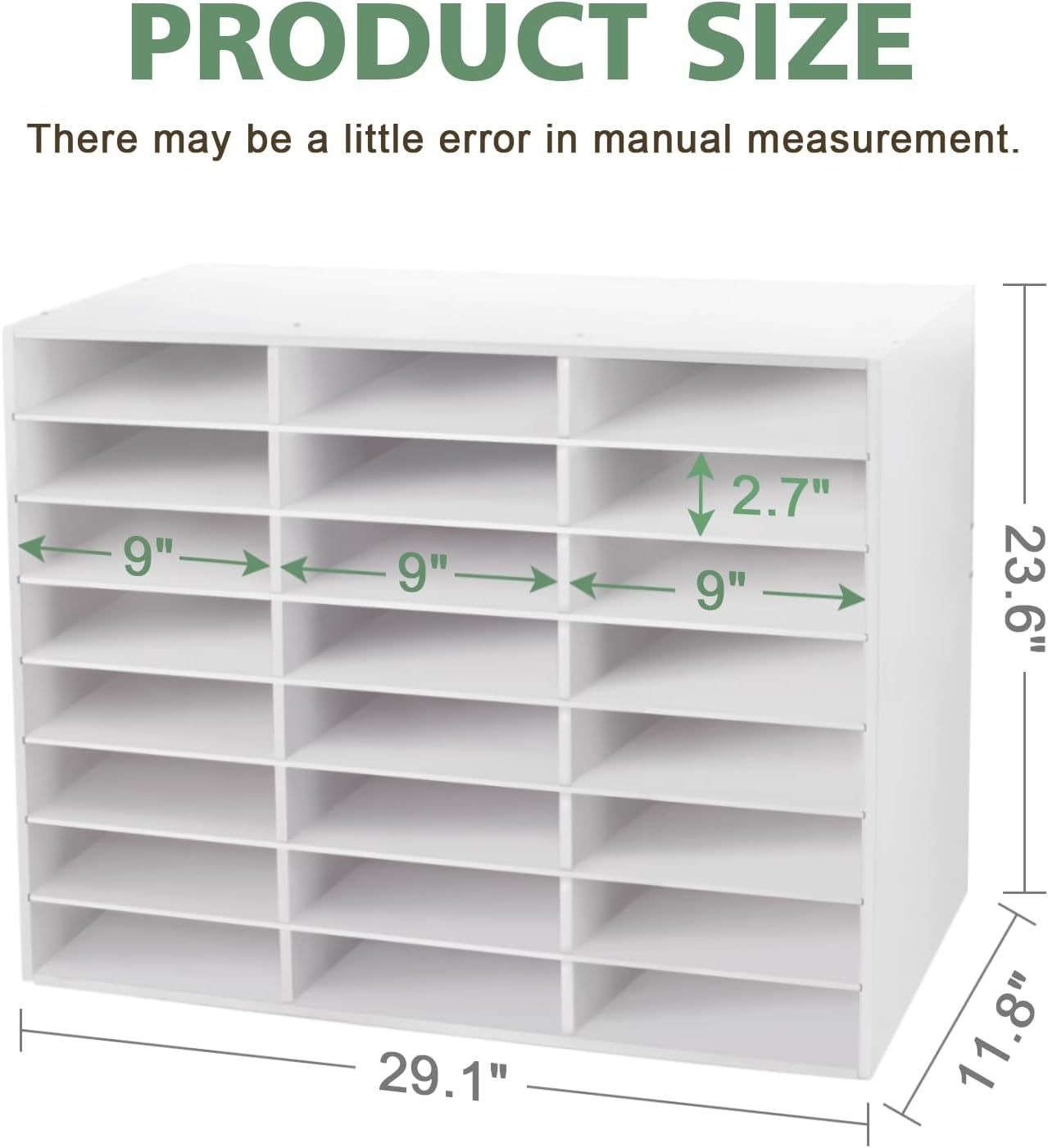 SONGWAY Desk Paper Storage Organizer - 24-Compartment Literature Organizer with Adjustable Shelves | White